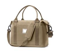 Travel Bag 2PCS Large Capacity Women's Portable Travel Bag Fitness Short Business Trip Luggage Can Be Set Pull Rod for Storage for Weekender Overnight Sports Gym(Khaki)