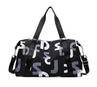 Travel Bag 2pcs Sports and Fitness Bag, Dry and Wet Separation, Swimming Bag, Short Distance Storage, Travel Light Luggage Bag for Weekender Overnight Sports Gym(Letter-Grey)