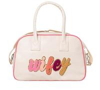 Travel Bag Crossbody Bags for Women Girl Chenille Letter Preppy Wifey Small Top Handle Purse Leather Hobo Handbags Shoulder Bag Travel Bag Weekender Bag Duffel Bag, White, White, White