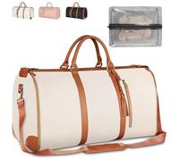 Travel Bag, Foldable Garment Duffle Bag,Large CapacityUnfoldable Duffle Bag,Large Capacity Leather Waterproof Duffel Bag (White)