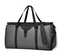 Travel Bag for Men Women, Duffle Bags for Travel with Shoe Compartment Weekender Overnight Carry On Bag with Dry Wet Separated Pocket Personal Item Bag for Gym Trip Workout, Grey, Travel/Gym/Duffle