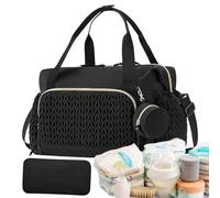 Travel Bag for Parents - Large Capacity, Multiple Storage Pockets, Adjustable Shoulder Strap, Lightweight Fabric Body | Portable for Hospital Work Deliveries, Daily A, black, Siehe