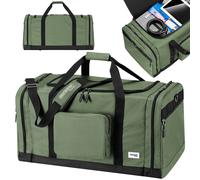 MONZANA® Travel Duffel Bag | 90L | Removable and Adjustable Shoulder Strap with Shoulder Pad | Front & Side Compartments | Sturdy Feet | 70 x 35 x 35cm | Gym Bag, Duffel Bag, Large Holdall Bag | Green
