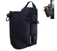 Travel Bag Gym Bag Fanny Pack 1L/32oz Bottle Holder with Strap,Magnets,USB Port Phone Charge,Recycled Polypropylene Material - Waterproof Pouch Travel Bottles Crossbody Bag Small Bag Duvcein (Black),