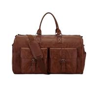 Travel Bag Leather Oil Wax Pattern Foldable and Expandable Multifunctional Travel Bag