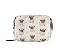 Travel Bag Medication Travel case for Purse Cute Pug Dogs with Pink