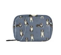 Travel Bag Pill Bag Organizer for Purse Boston Terrier Dog Grey Paw