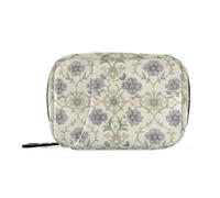 Travel Bag Pill Bag Organizer for Purse Vintage Purple Flower Scroll