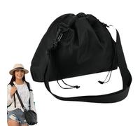 Travel Bag, Pillow Pouch, 15.35in Adjustable Strap, Waterproof Material, Drawstring Closure, Lightweight Organizer for Journeys, Luggage, Planes, Traveling, Neck, Accessories