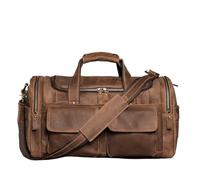 Travel Bag Retro Brown Men's Hand Luggage Bag Leather Large Capacity Travel Bag Business Weekend One Shoulder Messenger Bag