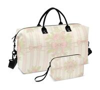 Travel Bag Set Two Piecing Combo Full Print Toiletry pouching Fashionable Storage Cottage Bows