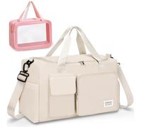 Travel Bag & Sports Bag for Men and Women - Sporty Travel Bag with Backpack Function, Water-Repellent, Shoe Compartment & Laptop Compartment for Training Bag, Duffle Bag, Hand Luggage, off-white