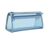 Travel Bag Transparent Mesh Pencil With Double Large Capacity Stationery For Students Exam Specific Layer 3D Ages 5 18 (Blue, One Size) Picnic