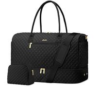 Travel Bag Weekender Bags for Women - Carry on Overnight Bag with Shoe Compartment Duffle Bag with Laptop Pocket Hospital Bag for Labor Delivery Gym Tote Bag with Toiletry Bag Black, Black, Travel