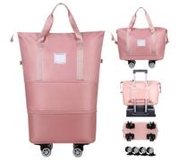 Travel Bag with Wheels, 28-58 L Travel Bag with Trolley Function, Foldable, Expandable, Travel Bag with Wheels, Foldable Bag, Clothes Bags, Travel Bag, Travel Suitcase, Duffle Bag, Women and Men,