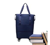 Travel bag with wheels, extendable rolling luggage for under the seat area, travel storage and clothes transporter for holidays, weekend trips, shopping, business trips, darkblue, see description, See