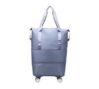 Travel Bag with Wheels, Rolling Handbag, Cabin Trolley, Bag with Clothes Compartment for Travel, Camping, Weekend Trips, Business Trips, blue, see description, See description