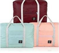 Travel Bags, 3 Pcs Carry On Bag Under Seat Cabin Bag for Men and Women, Lightweight Overnight Weekend Bags for Sports, Gym, Vacation Travel - Pink Blue Burgundy/Black(48 X 32 X 16 cm)