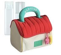 Travel Bags for Female People, Make Up Bag for Travel, House-Shaped Makeup Organiser, Storage Handbags, Travel Bag, Portable Cosmetic Package for Toothpaste, Lotion Facial Cleanser, red, see