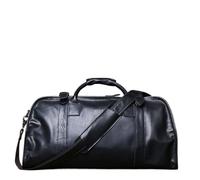 Travel Bags for Women Short Distance Travel Genuine Leather Crossbody Travel Bag for Men's Top Layer Cowhide Large Capacity Casual Hand Luggage Bag(Black)