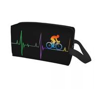 Travel Bags Heartbeat Cycling Bicycle Toiletry Bag Women Vintage Retro Cyclist Bike Riding Makeup Cosmetic Organizer Storage Dopp Kit Box Gifts