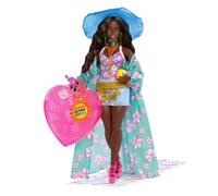 ?Travel Barbie Doll with Beach Fashion Barbie Extra Fly Hat and Tropical Cove...