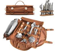 Travel Bartender Kit, 20-Piece Professional Bar Tool Set with Portable Bag and Shoulder Strap, for New and Experienced Bartenders