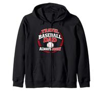 Travel Baseball Dad Always Away Funny Team Parent Zip Hoodie