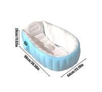 Travel Bath Tub for Baby, Blow up Tub for Baby with Foot Pump, Portable Non-Slip Nursery Care Shower Basin for 2+ Years Old Kids Son Daughter
