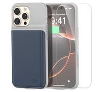 Travel Battery Case for iPhone 16Plus 6.7inch, 2025 New Upgraded 7000 mAh Extra Battery Life 15W Fast Charging External Rechargeable Portable Charging Case with HD Tempered Protective Film, Blue