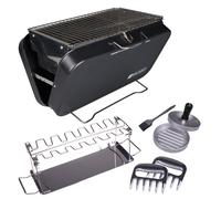 Travel BBQ Grill and Accessory Kit - Includes Burger Press, Chicken Rack & Brush