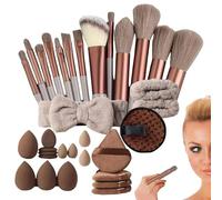 Travel Beauty Makeup Kit - Professional Soft Tool, 33 Pieces Make Up Brush | Cosmetic Set For Women Girls Artists Family Friends Wife Girlfriend Synthetic Bristles Foundation Powder Eye Liner
