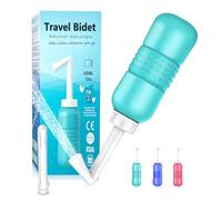 Travel Bidet Bottle 450ML - Portable Bidet Sprayer with Dual Nozzles for Anal & Vaginal Use, Travel Douche Bottle Leak-Proof for Toilet & Outdoor, Green