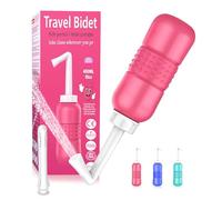 Travel Bidet Bottle 450ML - Portable Bidet Sprayer with Dual Nozzles for Anal & Vaginal Use, Travel Douche Bottle Leak-Proof for Toilet & Outdoor, Pink