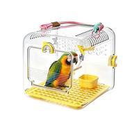 Travel Bird Cage - Portable Acrylic Transport Cage - Clear Compact | Transparent Acrylic Bird Cage, Portable Design, Good Vision, Convenient Transport, for Parrots, Macaw, Sparrows, Garden, Re