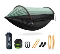 Travel Bird Camping Hammock Tent with Mosquito Net and Sunshade, 290 * 140CM Extra Large Space, Multi-mode Lightweight Hanging Hammocks Tree Straps Swing, Ground Tent for Outside, Hiking