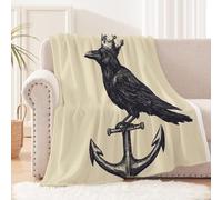 travel blanket 180x220 cm Crow Anchor double bed blanket Cozy Warm Polyester Throw for Couch Bed Outdoor Picnic Car, Lightweight Fleece, Also Pets MF29-663