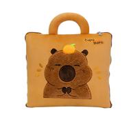 Travel Blanket Airplane,2 in 1 Capybara Plane Blanket Travel Throw Pillow - Back Support Soft Cushion for Office Business Trip Dorm Car Camping Toddler Kids Adults Home