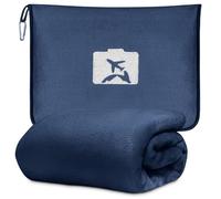 Travel Blanket Pillow Blanket 2 in 1, Travel Blanket Ultralight Warm Blanket Car 152 x 127 cm, Transformation Pillow Aeroplane Pillow for Holiday, Office, Home, Business Travel (Navy Blue)