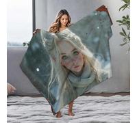 Travel Blanket Snowy Forest Elf With Long White Hair Flannel Blanket Bed Blankets Large Blanket(150x200cm)