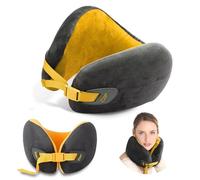Travel Blue Ergonomic Infinity Neck Pillow Aeroplane, Premium Memory Foam Pillow with 360° Support, Travel Pillow Aeroplane for Undisturbed Sleep, Luxurious & Hypoallergenic Material (Yellow)