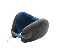 Travel Blue Ergonomisches Infinity Nackenkissen Flugzeug, Premium Memory Foam Kissen mit 360° Unterstützung, Reisekissen Flugzeug für ungestörten Schlaf, Luxuriöses & hypoallergenes Material (Blue)