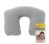 Travel Blue Fleecy Inflatable Travel Neck Pillow - Extra Thick Fleece Cover, Neck Pillow for Travel with 90% Recycled Materials, Removable & Washable Cover for Long Journey Comfort