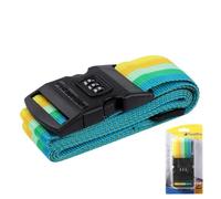 Travel Blue Luggage Straps - 3 Dial Combination Suitcase Straps, Multicolour, 200cm Length, Secure Your Belongings with High-Impact Buckle and Integrated Address Label, Fits All Luggage Sizes