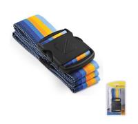 Travel Blue Luggage Straps - Multicolour Suitcase Straps for Easy Recognition - 80" x 2" Durable Polypropylene with Nylon Buckle, Integral Address Label - Secure Luggage Straps for Suitcases (Blue)