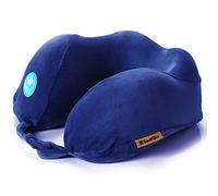 Travel Blue Massager Neck Pillow - Ergonomic Memory Foam Travel Pillow for Airplane, Car, Home, Office, Massage & Relaxation - Ultimate Comfort for Travel & Supportive Design - Navy Blue