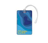 Travel Blue Premium Luggage Tag & Name Label - Durable, Easily Identifiable Suitcase Tag, Colourful Design, Robust Rubber Material, Ideal for Suitcases, Travel Bags & Hand Luggage (Map)