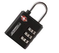 Travel Blue TSA Approved Combination Suitcase Padlock - 3-Dial Padlock for Luggages, Suitcases, Backpacks & Travel Bags - Padlock with Code (Black)