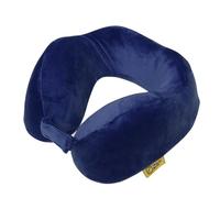 Travel Blue Wider Fit Tranquility Memory Foam Travel Pillow for Airplane Flight Pillow - Ergonomic Neck Pillow for Spinal Alignment and Comfort - High-Density Memory Foam (Navy)
