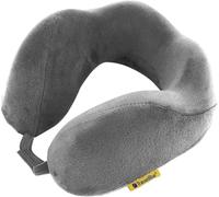 Travel Blue Wider Fit Tranquility Memory Foam Travel Pillow for Airplane Flight Pillow - Ergonomic Neck Pillow for Spinal Alignment and Comfort - High-Density Memory Foam (Grey)